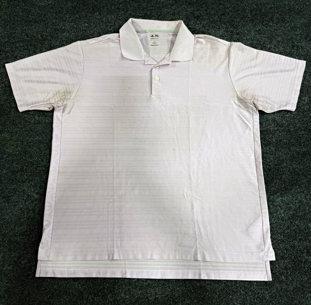 Adidas ClimaCool Mens XL Golf Polo Shirt Light Pink Lavender Performance